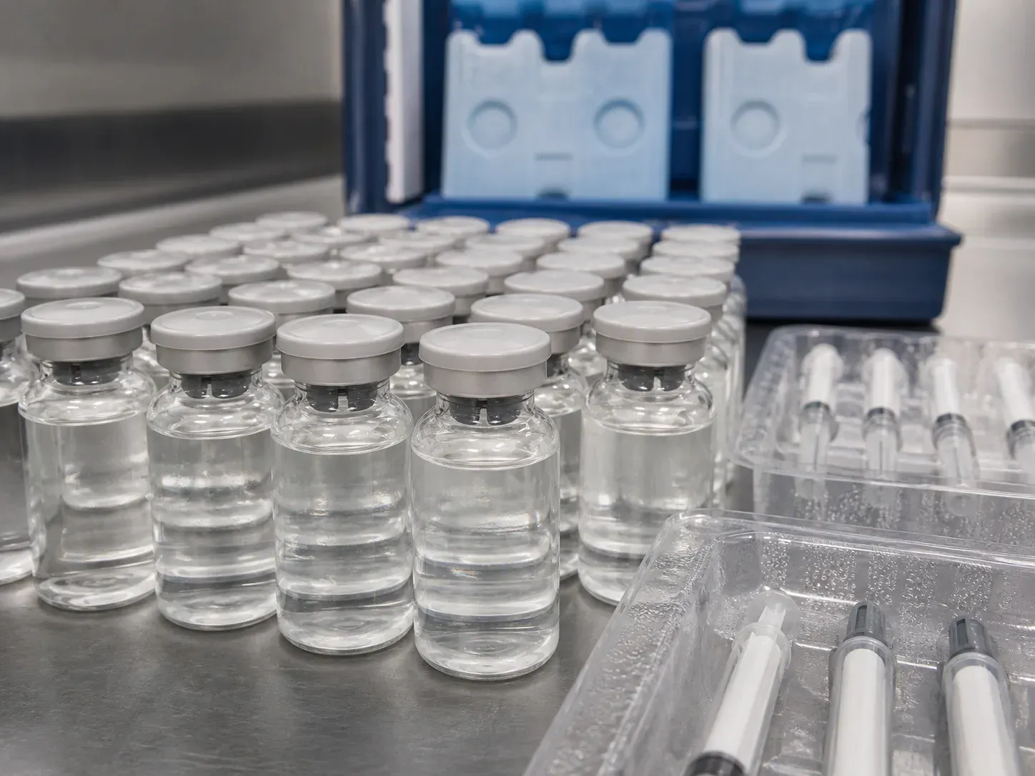 A consignment of biopharmaceuticals, with the packaging it travels in